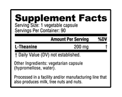 NutraBio L-Theanine 200 mg - 90 Capsules - Ultimate Sport Nutrition